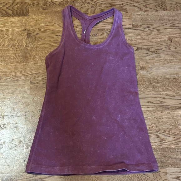 Lululemon 🍋 Cool Racerback Top Dye Washed Chianti Size 4 - Picture 2 of 12